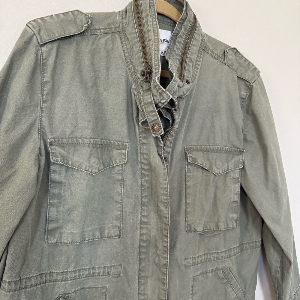 Kensie Military Green Utility 100% Cotton Jacket size M - Picture 3 of 7